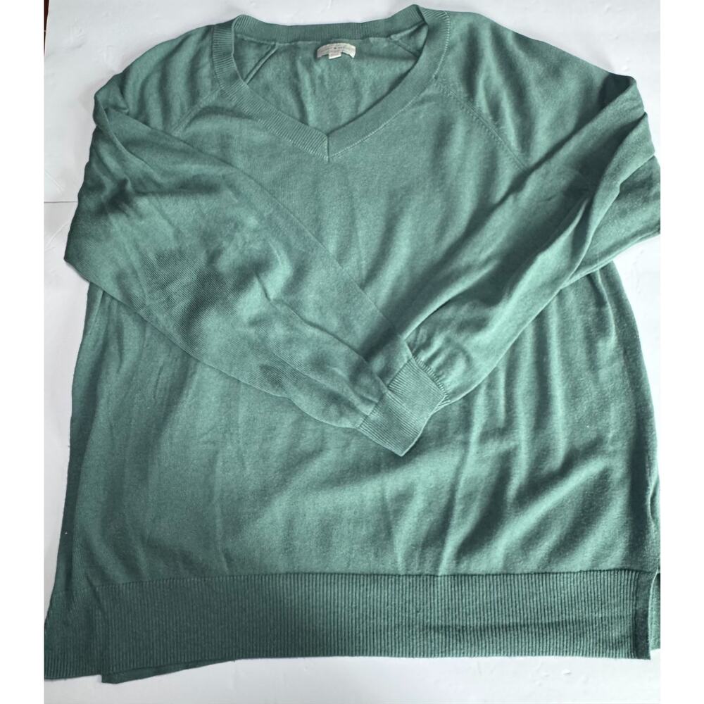 Lucky Brand Women’s XXL Mint Green V-Neck Lightweight Knit Sweater Pullover